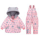 He Jiagong baby down jacket suit children's new overalls warm winter jacket children's down suit one gray 80