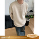 XUANSENTU neverneed American retro Henry collar sweater for men in winter, lazy style bottoming sweater with trendy floral gray upgraded version 95% of users choose L