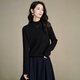 Late White New Product 2025 Winter Fashionable Casual Sweater Plus Velvet Warm Knitted Sweater for Women Without Belt Black S