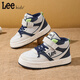 LEE KIDS children's shoes winter new children's velvet warm casual shoes for girls versatile high-top sneakers cotton shoes for boys and girls beige gray blue 33 recommended foot length 200mm