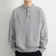 KAZUKI KURAISHI Kazuki Kuraishi Henry collar sweater men's 2025 autumn and winter sweater sweater high-end simple bottoming top floral gray XL