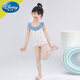 Disney children's swimsuit girls training one-piece swimsuit 25 new baby long-sleeved sun protection hot spring swimsuit off-white 100 cm