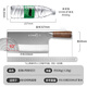 十八子作专业厨师刀具9铬复合钢菜刀 名锋1号斩切刀F306-W1【精美礼盒装】