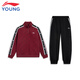 Li Ning (LI-NING) children's clothing, children's sports suits, men's and women's, small and big children's leg-warming velvet warm sweatshirt suits 150YWEW003-4