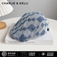 CHARLIE&KELLI Spring and Summer Sunscreen Beret Women's 2026 New Size Square Forward Cap Birthday Gift for Wife and Girlfriend Denim Blue Valentine's Day Gift for Girlfriend One Size