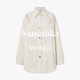 MO&Co. Nanushka designer joint shirt 2025 winter new retro Shu cotton corduroy MBE4SHT002 sand white M /165