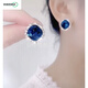 Chuxu sapphire temperament earrings 925 silver needles 2025 new trendy earrings dreamy blue light luxury earrings