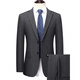 BOSS men's wool suit suit 2025 new spring and autumn gray double slit men's wedding suit jacket two-piece set - gray XL 180 suitable for 140-155 Jin Jin equals 0.5 kg