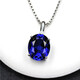Pupan women's tanzanite sapphire pendant sterling silver light luxury single tanzanite necklace pendant clavicle simple temperament neck ornament 10 carats with chain dz0