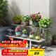Anya stainless steel balcony flower stand iron ladder floor-standing multi-layer succulent living room storage outdoor decorative flower pot rack