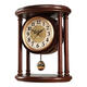 The Story of Time New Chinese style high-end solid wood old-fashioned table clock home tabletop clock antique sitting clock YS282 large size - brown swing model - solid wood - Lisheng movement height 34 width 28