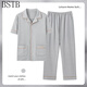 BSTB extra large size 7XL extra large cotton trousers half-sleeved pajamas for men summer fat plus fat plus size 300Jin Jin equals 0.5kg Fat HD12001 short-sleeved trousers suit 7XL260-330Jin Jin equals 0.5kg