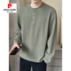 Pierre Cardin Henry Collar Long Sleeve T-shirt Men's 2025 New Spring and Autumn Autumn Clothes Button Solid Color Inner Bottoming Shirt Sweatshirt Men's 433 Black M 90-115Jin Jin is equal to 0.5 kg