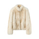 MSBEAST Miss Beast's highly wearable stand-up collar and front-shoulder fashionable two-color white fox fur coat丨Seoul Moonlight Moonlight Light Gold-two-color blooming. S