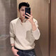 Kuraishi Kazuki light luxury trendy brand high-end Henry collar sweater men's autumn and winter new casual solid color bottoming sweater sweater gray M 100-115Jin Jin is equal to 0.5 kg