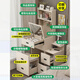 Visage Yuanshi Muyu solid wood dressing table and bedside table integrated small apartment flip-top cupboard bedroom dressing table modern simple warm white/width 45cm dressing table cabinet with stool home installation