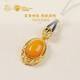 Potala Palace Beeswax Pendant Necklace High-end Niche Egg Faced Amber Sweater Chain Neck Accessories Women's Birthday Gift Beeswax Pendant