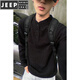 JEEP SPIRIT Black Henley Collar Sweater Men's Autumn American Retro Feel Knit Sweater Cleanfit Bottoming Shirt Gray M