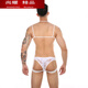 MieLanat Men's Underwear Set Lace Hollow Underwear Halter Neck Bra Mini Vest Thong Couple Love White Bra + Panties S