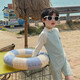 Zailu children's swimsuit for boys and girls 2025 new one-piece long-sleeved sun protection quick-drying dry swimsuit for baby beach vacation travel Dinosaur 90 recommended height 75-85CM