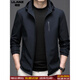Lilan 2025 Men's Spring and Autumn Jacket Men's Business Casual Removable Loose Hooded Windproof Middle-aged Jacket Blue 2XL 185 (150-165Jin Jin equals 0.5kg)