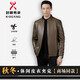 KBXNG Jinba Leather Jacket Autumn and Winter Men's Business Casual Middle-aged Dad Stand Collar Jacket Black - Lapel - Spring and Autumn Style 8035 M 170