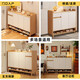 Zuodu Shoe Cabinet Home Doorway 2025 New Entry Wall Entrance Cabinet with Thick Solid Wood Legs Storage Storage Cabinet Impulse Subsidy Three Doors and One Draw Oak Color + White 80CM