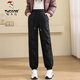 Woodpecker white goose down pants for women's outer wear 2025 new winter cotton pants Northeast minus 40 degrees extreme cold workwear snow pants light black 95% white goose down thin XL 110-120Jin Jin equals 0.5 kg