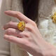 Micro luxury bead gold peony flower ring for women 999 pure gold large flower ring new 5D hard gold atmospheric flower gold ring genuine No. 17 about 3.90 grams