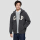 Gap men's and women's autumn polar fleece contrasting logo loose hooded zipper sweatshirt 786693