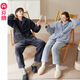 Fenton Sheep Velvet Couple Pajamas Winter Women's Thickened Large Size Flannel Men's Autumn and Winter Home Clothes J98341477 Oatmeal Women L