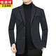 Hengyuanxiang woolen suit men's jacket 2025 spring, autumn and winter new style young and middle-aged business casual slim suit jacket blue gray 3XL 190