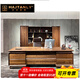 Hanjitangyu modern new Chinese style solid wood boss desk office desk and chair combination high-end solid wood leather office executive desk boss desk 1.6 meters