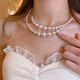 The same style as the celebrity red carpet, French elegant pearl necklace, ladylike temperament, fashionable retro clavicle necklace, handmade, fashion week master designated style, irregular opening pearl necklace, limited time low price, grab it and make money