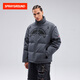 SPRAYGROUND Shark Mouth Winter Removable Sleeve Down Jacket Men's Stand Collar Thickened White Duck Down Jacket Dark Gray S