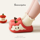 Chedoir cartoon apple children's cotton slippers for boys and girls in autumn and winter new children's non-slip warm parent-child cotton slippers red apple 15 cm inner length foot length about 14-14.5cm to wear