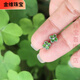 Jinwei women's summer cool style 925 sterling silver natural diopside earrings, fresh and elegant four-leaf clover shape