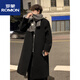 ROMON Korean style men's handsome loose lazy style stand collar British style winter windbreaker trendy knee-length woolen coat brown 3XL 170-185Jin Jin is equal to 0.5 kg