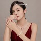 Jingrun Pearl Necklace Estee 925 Silver Freshwater Pearl Necklace 7-8mm Nearly Round Full Bead Chain Birthday Gift 6.3-7.3mm 45+3cm Red Agate