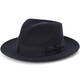ZNMW denla autumn and winter casual all-match hat pure wool fashion gentleman hat women's big brim British jazz black S (54-55CM)