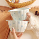 High-looking snowflake bow ceramic double-ear soup bowl yogurt bowl underglaze color household tableware microwave instant noodle bowl Chuxue blue pumpkin double-ear bowl 1 high-temperature underglaze color material
