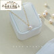 Half-grain quality pearl pendant, single without chain, perfectly round, strong light, flawless, natural freshwater white genuine necklace, 7-7.5MM (14k gold-filled), openable design, silent