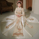 OIMG Light Luxury 2025 New Golden Xiuhe Suit High-end Bridal Chinese Wedding Dress Heavy Industry Luxury Toast Suit Shuangfeng Heavy Industry Champagne Color No Headgear S