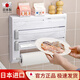 Jingga's new cling film cutter special household kitchen tin foil storage box can be magnetically attached to the refrigerator, white, multi-functional, 0-30cm