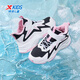 Xtep Children's Shoes Children's Velcro Velvet Sports Shoes Winter Warm Girls' Cotton Shoes Classic White/Retro Pink 36