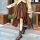 Skirt Winter Skirt Women's Maillard Coffee Color Thick New Drape A-Line Skirt Ruffles Irregular Puff Coffee Color One Size 80-150Jin Jin is equal to 0.5 kg