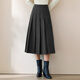 Eveli (eifini) Eveli high-quality wool pleated mid-length skirt, short skirt, slim A-line skirt, women's 2025 autumn new style, floral gray, mid-length, pre-sale XL 125-140Jin Jin is equal to 0.5 kg
