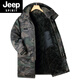 JEEP SPIRIT Jeep cotton-padded jacket for men in winter thickened mid-length camouflage coat cold-proof workwear warm workwear labor protection cotton-padded jacket for men G geometry mid-length to protect thighs plus velvet thickening L 175 suitable for 120-140 Jin Jin equals 0.5 kg