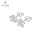 Cuihua pt950 platinum hollow five-flower earrings, fashionable women's earrings, gift for girlfriend and wife's anniversary birthday, about 1.3g