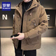 ROMON work jacket men's spring and autumn 2025 new trendy brand loose pocket zipper design assault spring jacket men's brown jacket XL 130-150Jin Jin equals 0.5 kg